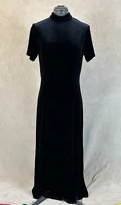 Vintage 90s Velvet Maxi Dress Scott McClintock Grunge Women’s Sz 12 • $39.90