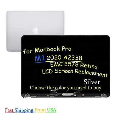 $239.99 • Buy For MacBook Pro M1 2020 A2338 EMC 3578 LCD Full Screen Display Assembly Silver