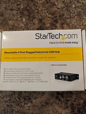 Mountable 4-Port Rugged Industrial Hub USB DIN Rail Mountable Hub (ST4200USBM) • $10