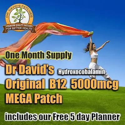 Dr. David's ORIGINAL 5000mcg B-12 MEGA Patch B12 HYDROXY * Hydroxocobalamin *  • £9.90