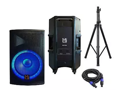 MR DJ PBX4500S 15  2-Way PA DJ 4500W Active Passive Speaker LED Lighting + Speak • $179.99