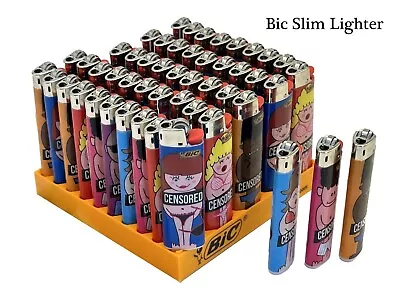 50x SLIM BIC LIGHTERS MAXI MULTI COLOURS. FREE SHIPPING • $67.20