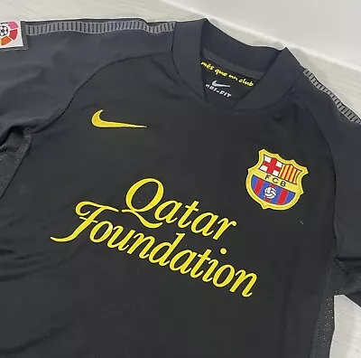 FC Barcelona Nike Away Shirt 2011/12 Kids Age 14 Football Black David Villa 7 • £14.49