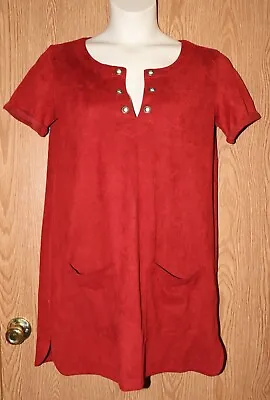 $4.54 • Buy Womens Brick Rusty Red Z Love Short Sleeve Dress Shirt Size Large Excellent