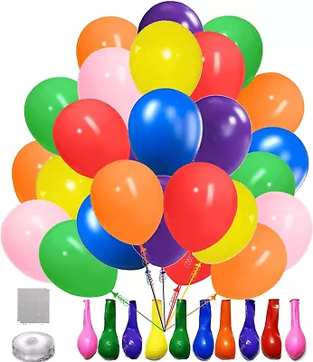 Rainbow Balloons 50Pcs 5 Inch 12Cm Decorative Latex Helium Balloons For Birthday • $23.09