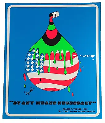 DetGifts313 #60 POSTER  BY ANY MEANS NECESSARY  1973 Aquito T. Varner DETROIT • $299
