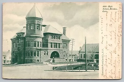 High School Campus Meriden Connecticut Street View Historic Vintage UNP Postcard • $7.99