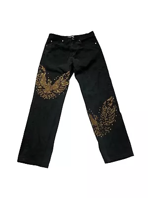 Miskeen Designer Jeans Studded Eagle Streetwear Size 32 KK218 • $40.50