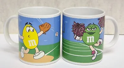 Mars M&M's Sports Coffee Mug Cups Baseball Golf & Cheer - Lot Of 2 061323WT3-C • $17.94