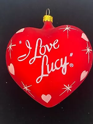 Vintage Red Blown Glass I Love Lucy Glass Heart Ornament • $9.99