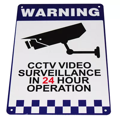Warning Safety Sign Camera CCTV 200x300mm Reflective Under 24H Surveillance • $15.79