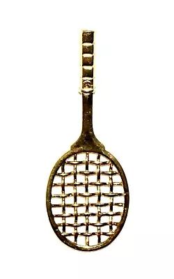 $199 • Buy Vintage 14K Yellow Gold Tennis Racket Motif Pendant Charm (TaE)#77