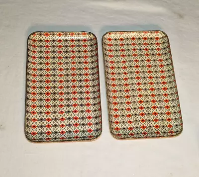 VTG Set Of 2 Alfred E Knobler Paper Mache Alcohol Proof Cocktail Trays 5x8 JAPAN • $15.99