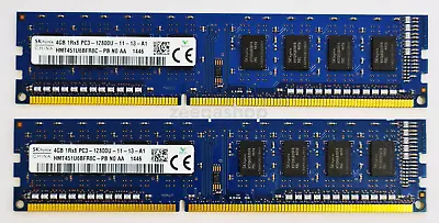 £16.99 • Buy 8GB (2x4GB) DDR3 1600MHz Desktop PC RAM ~ PC3-12800U Memory 240 Pin DIMM