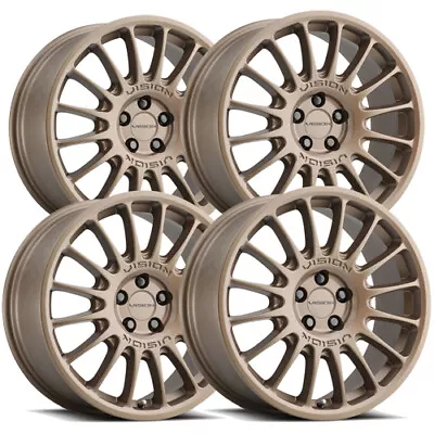 (Set Of 4) Vision 477 Monaco 15x7 5x100 +38mm Bronze Wheels Rims 15  Inch • $463.96