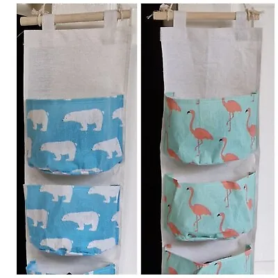 £9.90 • Buy 2x Wall Hanging Storage 3 Pockets Bag Toy Cosmetic Organizer Pouch  Closet Tidy