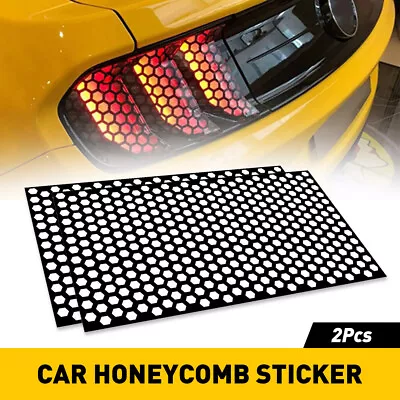 2* Black Honeycomb Sticker Car Rear Tail Light Cover Tail-lamp Decal Auto Parts • $10.79