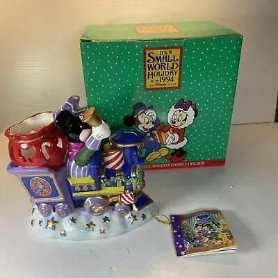 Vintage Disney It's A Small World Holiday 1994 Mickey Mouse Train Candle Holder • $13.45