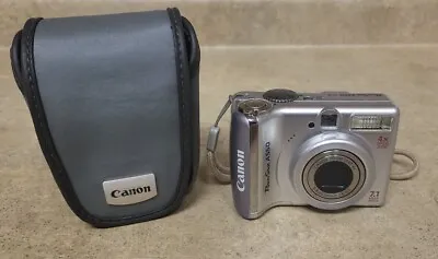 Canon PowerShot A550 7.1MP Digital Camera - Silver TESTED WORKS- • $51