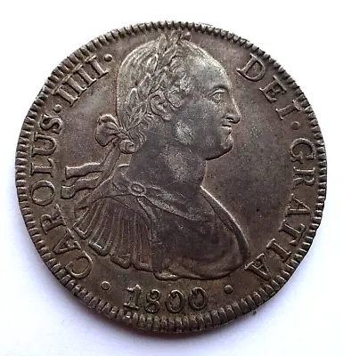 Carolus IIII  1800 Mm Mexico City Spanish 8 Reales VF+ • £175