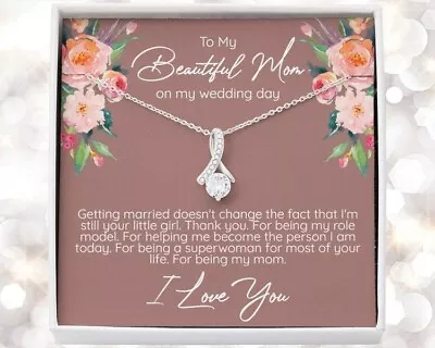 Mom Wedding Gift From Bride Necklace For Mom On Wedding Day Mother Of The Bride • $17.99