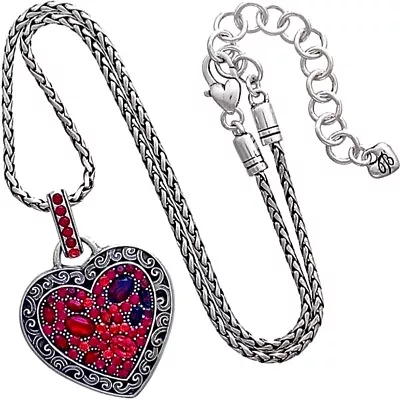 Brighton Crystal Voyage Red Berry Hues Swarovski Crystal Silver Necklace✨vintage • $58.80