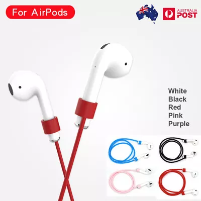 2x Luminous Anti-lost Lanyard Rubber TPU Headset Line Strap For Apple AirPods • $9.99