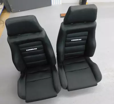 Corbeau GTS II Reclining Back Black Cloth Racing Seats Driver/Passenger Mustang • $799.99