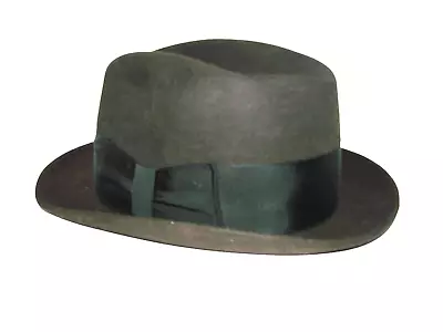 Superior Felts Fedora Hat Size 7 1/4 Side Ribbon Black Unisex Mob Gangster Vtg • $59.97