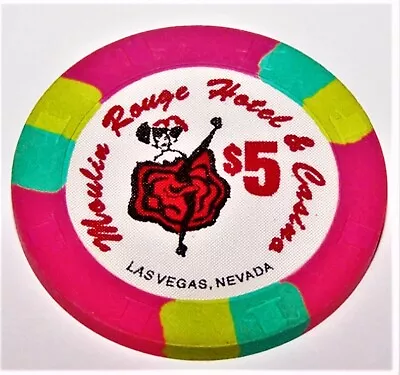 Moulin Rouge Casino 1993 Las Vegas Nevada 5 Dollar Gaming Chip As Pictured • $149.99