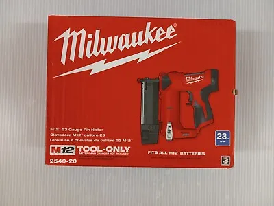 Milwaukee 2540-20 M12 23g Cordless Pin Nailer (Tool Only) • $182