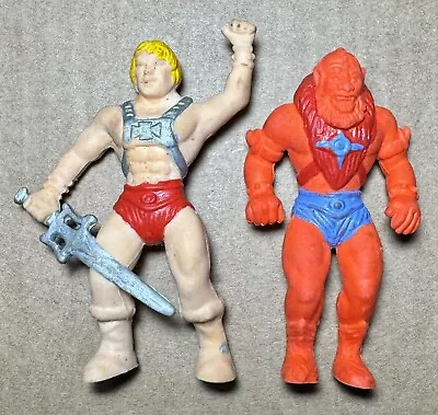 Vintage MOTU Masters Of The Universe He-Man Beast Man Rubber Erasers Figures Lot • $20