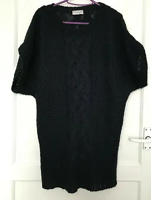 Marks And Spencer M&S Indigo Collection Wool Mohair Blue Chunky Jumper UK Sz 12 • £11.99