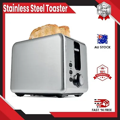 $28.73 • Buy Toaster 2 Slice Electric Stainless Steel With Wide Slots Crumb Tray Toast Slot