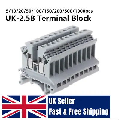 £175.99 • Buy 5-1000pcs UK2.5B 800V 32A Electrical DIN Rail Screw Terminal Block Connector