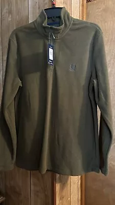 Chaps Forest Green Men’s Long Sleeve 1/4 Zip Pullover Fleece Shirt Soft  • $20