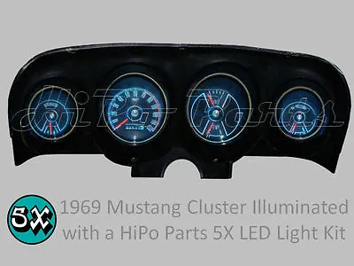 69-70 Ford Mustang 5X LED Gauge Cluster Light Kit TACH • $57.50