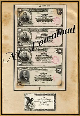 COPY 1902 Proof $10-$20 The 1stNational Bank Of Steamboat Springs Colorado #6454 • $23.95