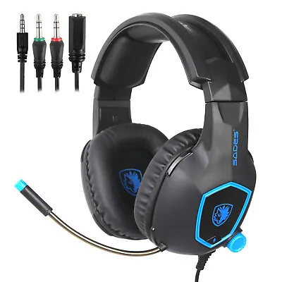 $31.99 • Buy Sades 3.5mm Gaming Headset Headphone Headband + Microphone For PC PS4 XBOX ONE