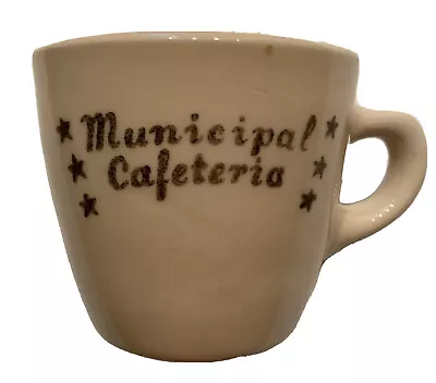 1950s MUNICIPAL CAFETERIA McNICOL ROLOC RESTAURANT WARE COFFEE MUG HARTFORD CT • $124.99