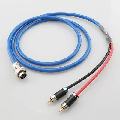 4Pin 5Pin Din To Stereo 2 X Carbon Fibre RCA Phono HIFI OFC Silver Plated Cable • $31.50