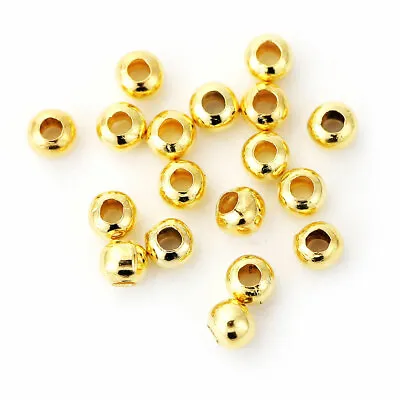 250 Gold Plated Spacer Beads 3mm Jewellery Making Findings Crimps J101970 • £3.19