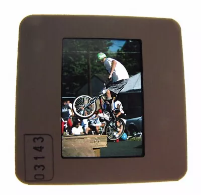 Vintage 1980's Slide Film Photograph BMX Bicycle Trick Stunt Bike Riding • $28.66