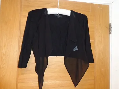Coast Black 3/4 Length Sleeve Shrug Bolero Size XS • £5