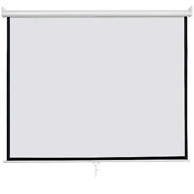 Movie Theater 1:1 Manual Pull 120  Down Projection Screen Matte White Home HD • $59.58
