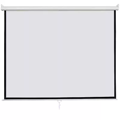 Movie Theater 84  X 84  Manual Pull Down Projection Screen Matte White Home HD • $59.58