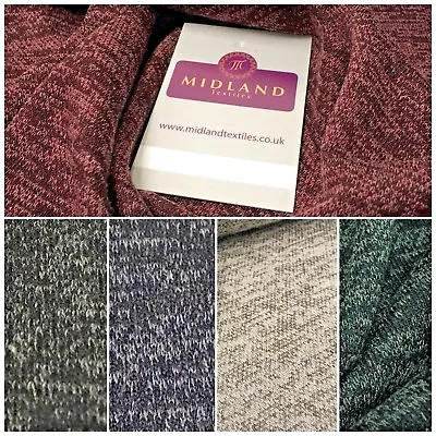 £1.50 • Buy Melange Woolly Stretch Knit Jersey Knit Fabric 58  Wide MP962 Mtex