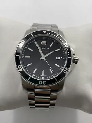 Movado Series 800 SWISS Quartz Black Dial Stainless Steel Men's Watch 2600135 • $279.95