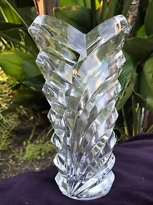 9  MIKASA WYNDHAM Clear Leaded CRYSTAL VASE Beautiful Condition In Box! • $32