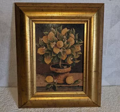 Vintage Lemon Tree Art Print Gold Frame Size 10 X 8 In • $18.48